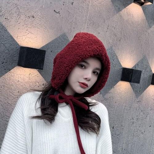 2020 Warm Winter Hats For Women Fashion Woolen Blended Caps Hats Girls Bobmer Lace Up Hats Skullies Bonnet Femme Beanies Hats