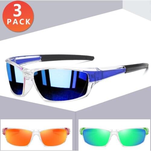 3 PACK Sports Polarized Sunglasses Men Ultralight Eyeglasses Frame Sun Glasses Male High Quality Travel Goggles UV400 Lens X96