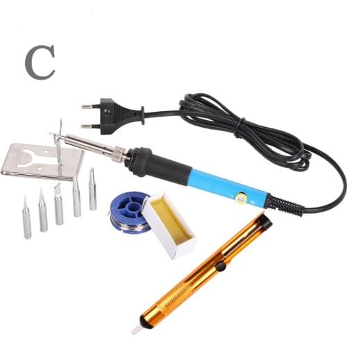5 Types Welding Repair Tool Desoldering Pump Tweezers Soldering Iron Solder Gun with Soldering Stand Solder Wire 220V 110V 60W