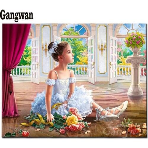 Diy 5d rhinestone diamond cross stitch kits Ballerina girl pattern diamond painting full square/round drill diamond embroidery