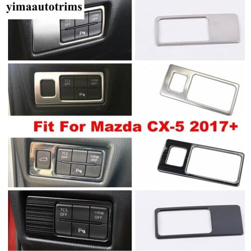 Car Stainless Steel Interior Headlight Switch Button Decor Frame Sticker Cover Trim Accessoriess Fit For Mazda CX-5 2017 - 2021
