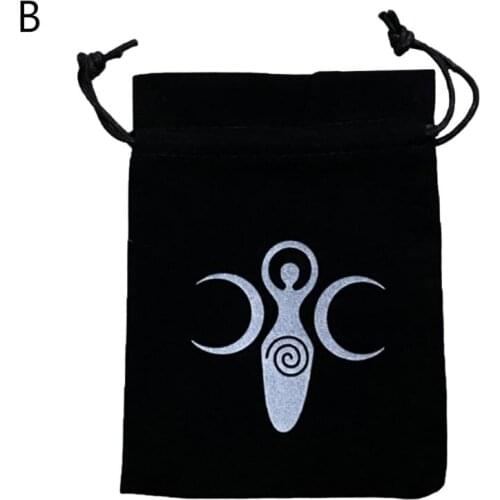 Velvet Moon Phase Goddess Tarot Storage Bag Rune Board Game Card Package 7\"x5\" K1KD