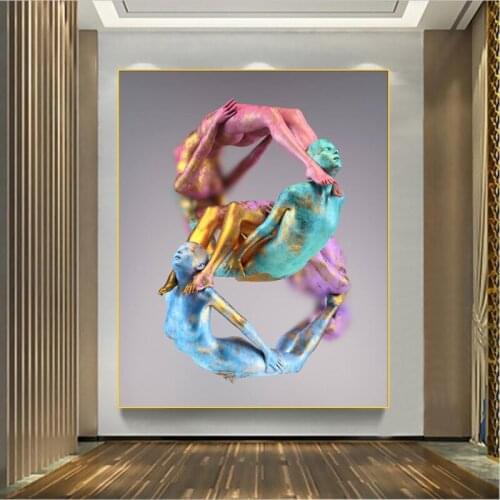 Color Human Sexy Sculpture Canvas Paintings Abstract Art Posters And Prints Wall Art Pictures Living Room Home Decor
