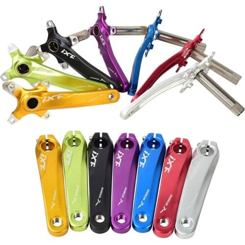 MTB Bicycle Crankset 104BCD 170mm Cranks Aluminum Alloy MTB Road Bike Crankset Integrated Hollow Purple BMX Folding Bike Cranks