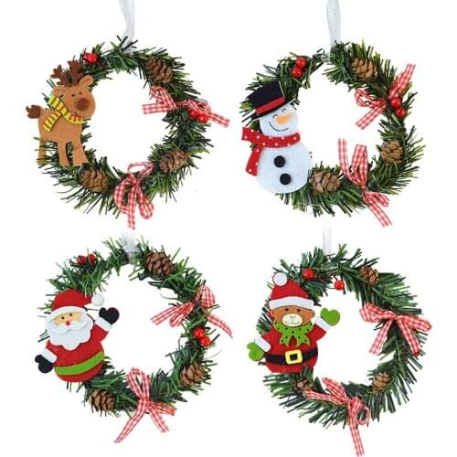 1Pcs Artificial PVC Christmas Flowers Vine Wreath For Xmas Wedding Decor Bridal Accessories DIY Fake Wreath