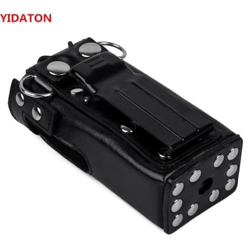YIDATON For Motorola Radio GP328 Leather Carrying Case Bag Holder With Belt Strap GP340 GP360 GP380 Walkie Talkie Carrying Case