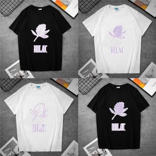 KPOP 1PCS IU T-shirt Celebrity Student Casual Loose Short Sleeve Top Fans Collection Gifts a67