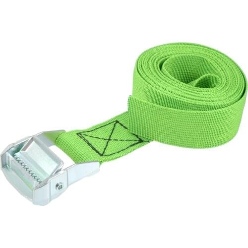 Uxcell 3Meters x 38mm Lashing Strap Cargo Tie Down Straps with Cam Lock Buckle 500Kg Work Load, Green