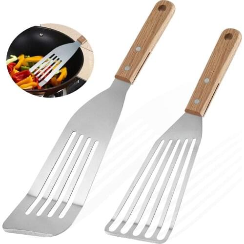2pcs Stainless Steel Turners Gadgets Kitchen Tools Egg Fish Frying Pan Scoop Fried Shovel Spatula Cooking Utensils