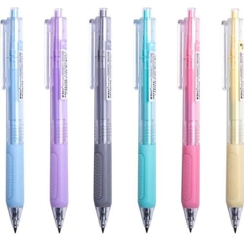 M&G 6pcs/set Anti-fatigue Massage Gel Pen Set 0.5mm Black Retractable Gel Ink Pens Gelpen for School Office Supplies Stationary
