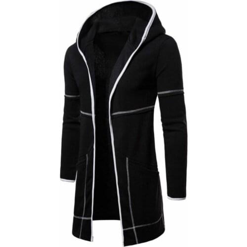 Fashion Mens Cardigan Hooded Long Cloak Cape Coat Loose Casual Slim Fit Jacket Comfortable Versatile Street Trendsetters