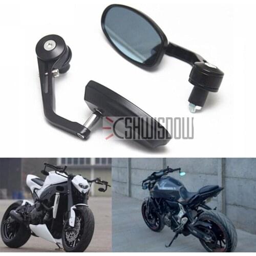 Motorcycle mirror 22mm 7/8" motorbike handlebar end side rearview mirror cafe racer for Honda Suzuki Yamaha