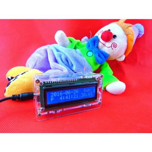 Electronic Clock Making Kit DIY LCD LCD1602 Clock MCU 51 Making Parts with Shell