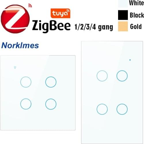 ZigBee smart home wifi wall touch switch,2/3 way, Tempered glass panel Whole house light control switchAC85-240V,1/2/3/4 gang