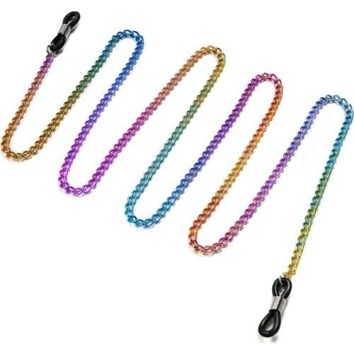 New Fashion Colorful Eyeglasses Chain Ladies Sunglasses Chain Metal Eyewear Holder Lanyards Glasses Retainer Strap Accessories