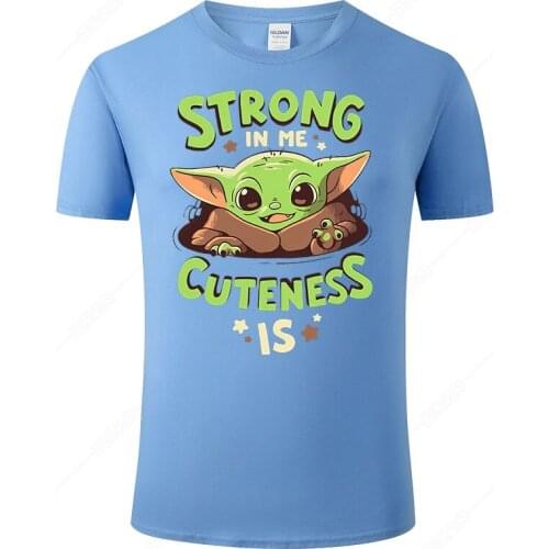 2021 New Summer Cotton Baby Yoda T Shirt Men Wome Casual Short Sleeve Printed T-shirt Cool Streetwear Funny Tops Tee J05