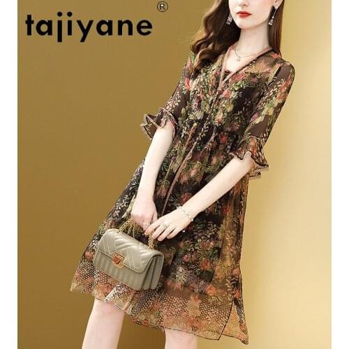 Sexy for Dresses Women 100% Silk Midi Dress Womens Clothing Woman Genuine Silk Dresses Korean Style Vestidos TN2599