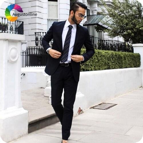 Latest Coat Pant Designs Black Men Suits for Business Slim Fit Terno Masculino Custom Made Costume Homme 2 Piece Jacket Pants