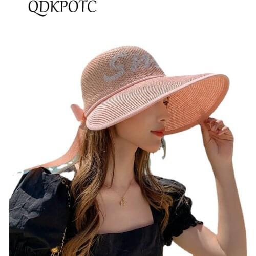 2021 Hat Summer New Women Cotton Sun Hats Fashion Casual Korean Version UV-proof Cycling Breathable Big Eaves Cap QDKPOTC