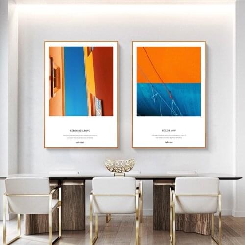 Modern geometric colorful Lanscape with quote Canvas Painting posters and print decor wall art Pictures for Living Room Bedroom