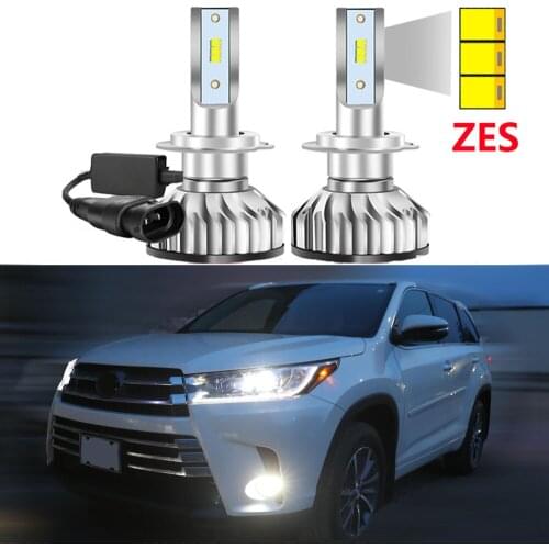 2Pcs For Toyota Highlander 2001-2019 2020 2021 Led Headlight Bulbs with ZES Chips High Low Beam Car LED Headlamp Super Bright