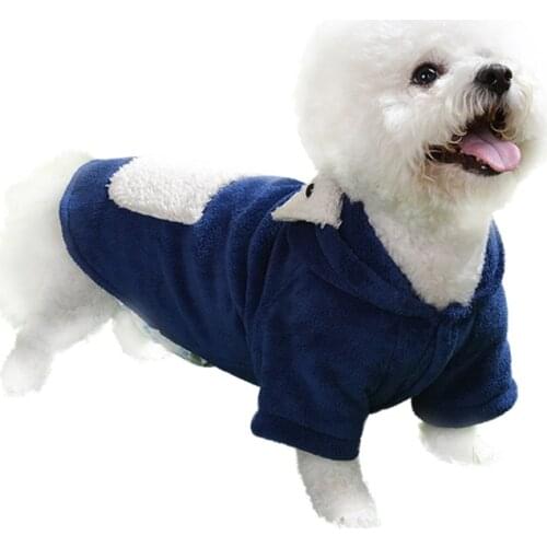 Warm Small Dog Clothes Winter Double Sided Flannel Dog Coat Hooded Jacket With Large Pocket Puppy Outfits Pet Winter Clothes