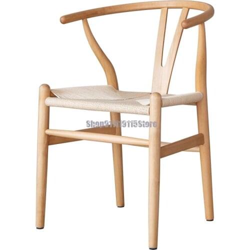 Y Chair Solid Wood Chair Log Dining Chair Family Back Chair Fork Bone Chair Simple Solid Wood Armchair Restaurant Negotiation Ch