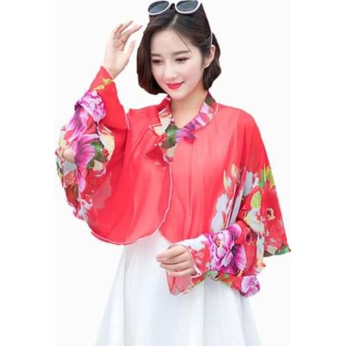 Sunscreen Shawl Female Bike Summer Thin Anti-ultraviolet Chiffon Ride A Foreign Driving Long-sleeved Sunscreen