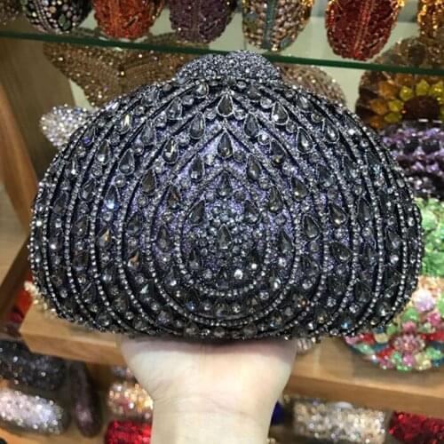 New Design Ladies black/pink/red Evening Bag Women Sequined Beaded Wedding Party wallet High Quality Clutch purse With Chain
