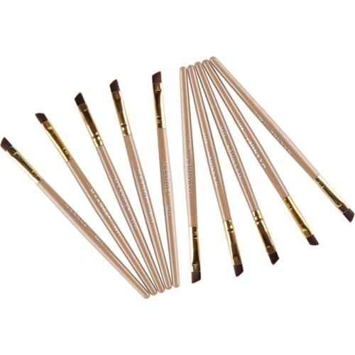 10pcs Professional Angled Eyebrow Shaping Defining Brush Brow Makeup Definer