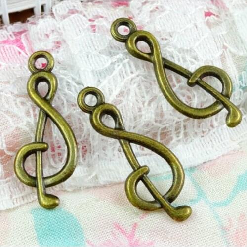 100 Pieces/Lot 10.2*26.2MM Antique Bronze Plated Music Operator Shaped Pendant Diy Charms Jewelry Making Accessories