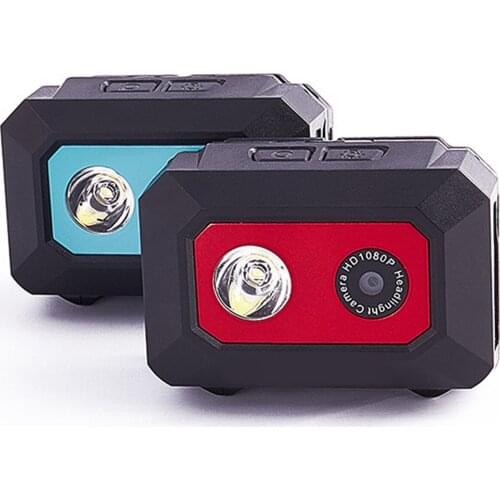 1080P HD Video Camera with Light Portable DV Head Mount Video Recorder for Outdoor Sports Adventure Camping Skiing
