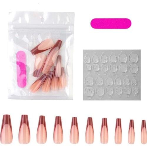 20pcs French Coffin Ballet Fake Nails Detachable Nail Tip Extension Nails Decoration Press On Nails DIY Nail Art Tools
