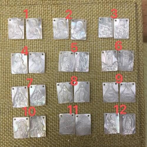 50pcs Promotion! 12x16mm Natural Sacred Heart of Jesus Mother of Pearl Shell Pendant Jesus Mother Pearl Shell For DIY necklace