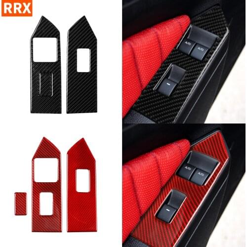 For Ford Mustang 2009-2013 Carbon Fiber Car Accessories Sticker Trim Decor for Window Lifter Control Switch Door Armrest Panel