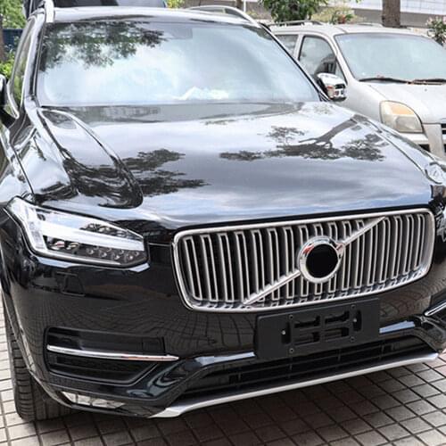BBQ@FUKA New Car Styling Accessories Fit For Volvo XC90 2016-2017 Matte Chrome Car Front Bumper Grille Moulding Frame Trim