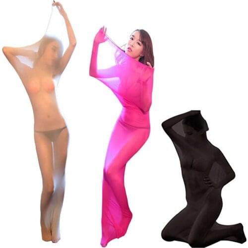 BDSM Couples Extended Full Body Pantyhose Tights Stocking Sleepwear Bag ,Whole Body Harness Sheer Encasement CocoonAdult Sex Toy