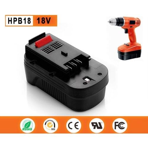 Free Shipping For black&decker 18V 3.5AH 3500mah Rechargeable NI-MH Power Tool Battery 244760-00, A1718, A18, HPB18, HPB18-OPE