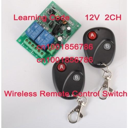 Wireless Remote Control Switch System 2 Transmitter 12V 2CH Power Switch+Receive Toggle Momentary Latched Control Switch