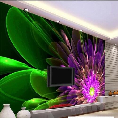 Beibehang Large - scale custom wallpaper gorgeous special effects abstract flower TV background wall decoration painting
