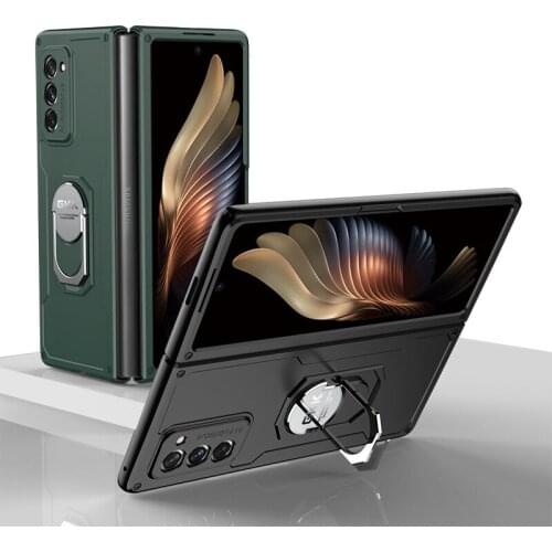 Z Fold2 Funda Case for Samsung Galaxy Z Fold 2 W21 5G 360 Rotation Bracket Armor Coque Electroplate Hard PC Phone Case Cover