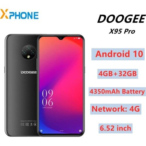 DOOGEE X95 Pro 4GB 32GB Android 10 4350mAh Battery 6.52 inch Network 4G Triple Back Cameras Face ID Support 4G OTG Dual