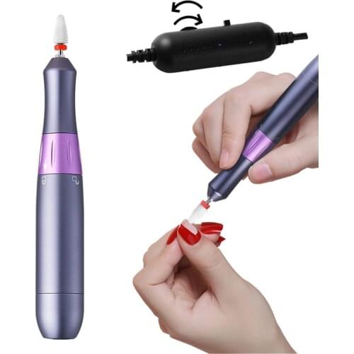Electric Nail Drill Machine Portable USB Manicure Drill Machine 18000RPM Nail File Mill Cutter For Gel Polish Pedicure Tools