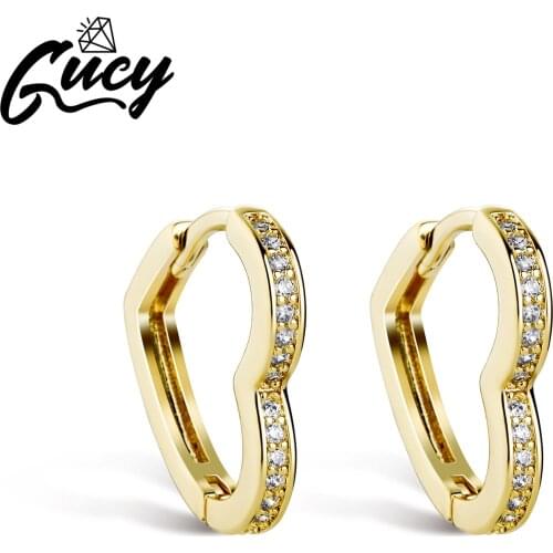 GUCY Women Trendy Cubic Zirconal Love Heart Earring Personality Party Banquet Jewelry Gift