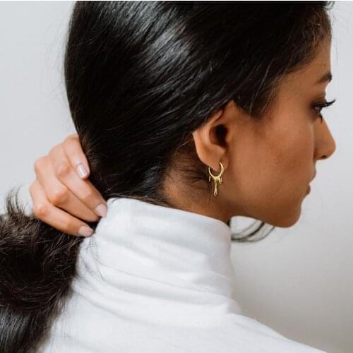 Dripping Circle Hoop Earring 2021 Simple Girl Women Fashion Jewelry