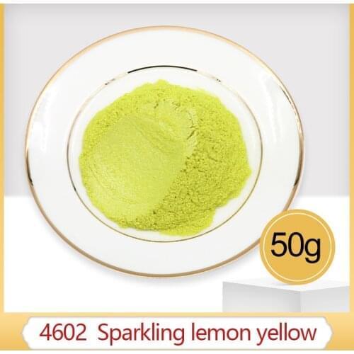 Lemon Yellow Pearl Powder Pigment Mineral Mica Powder Dye Colorant for Soap Automotive Art Craft 50g