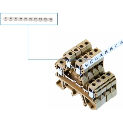 DEK 6 Zack Marker Strips With Standard Numbering With Blank for SAK DIN Rail Terminal Blocks 10Pcs