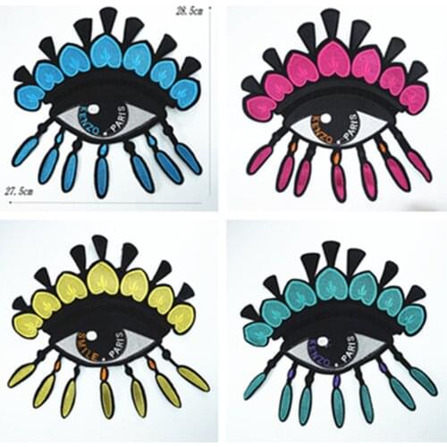Sew on Clothes Patches Fashion Embroidery Eyes Badges T-shirt Down Jacket Personality Beautify Patches DIY