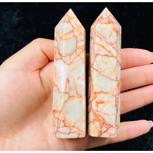 Natural Crystal Column Healing Stone Hexagonal Prisms Obelisk Wand Treatment Stone DIY Gift 1PC