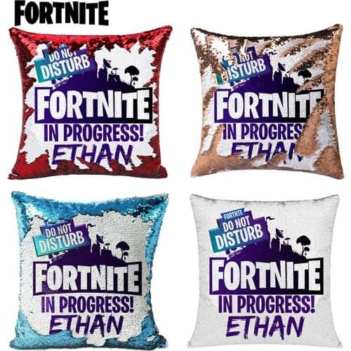 Hot Game Fortnite Pillowcase Anime Sofa Sequin Comfortable Pillowcase Suede Room Christmas Decoration Gift Single Pillow Covers
